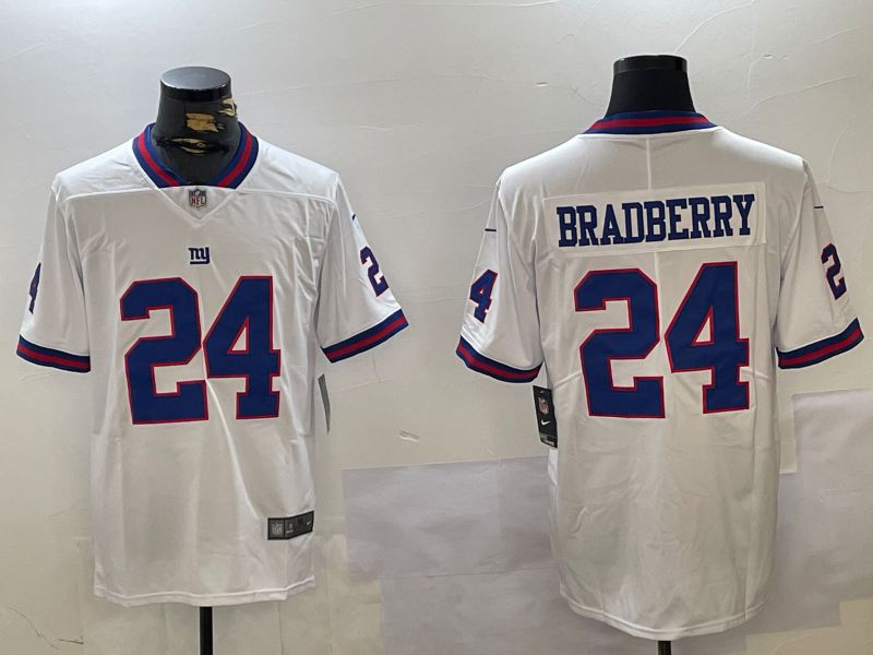 Men New York Giants #24 Bradberry White 2024 Nike Vapor Limited NFL Jersey style 1